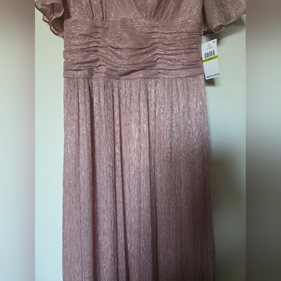 S.L. Fashions Women’s Long A-line Mother of The Bride Dress with Ruched Waist (P - Picture 3 of 9